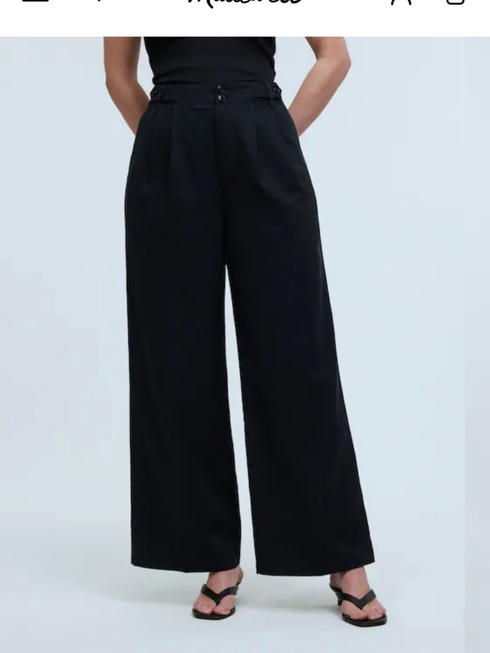 Madewell Harlow Wide-Leg Cotton Linen Lyocell Blend Twill Pants Size 14P